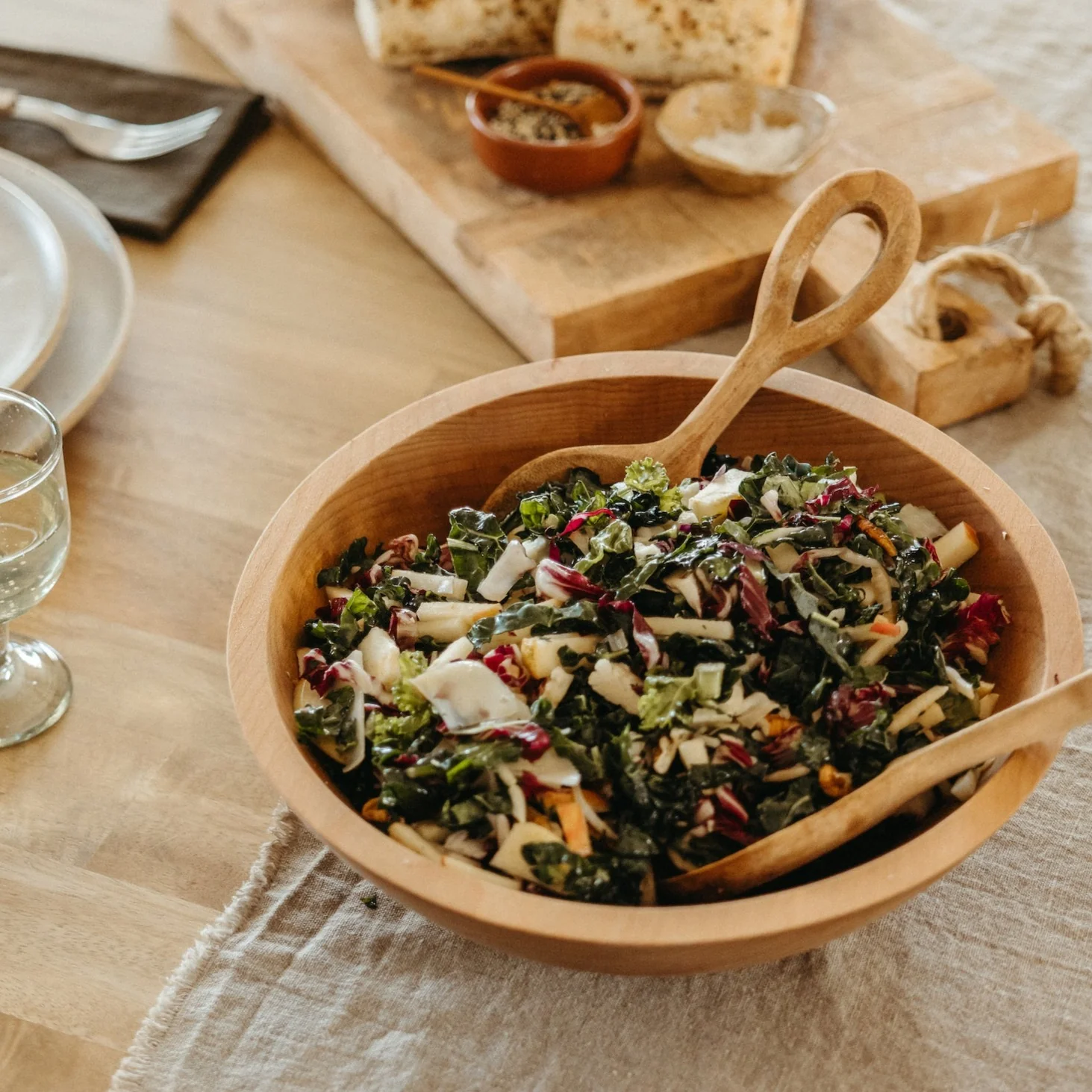 Handcrafted Wood Salad Bowls - Image 3