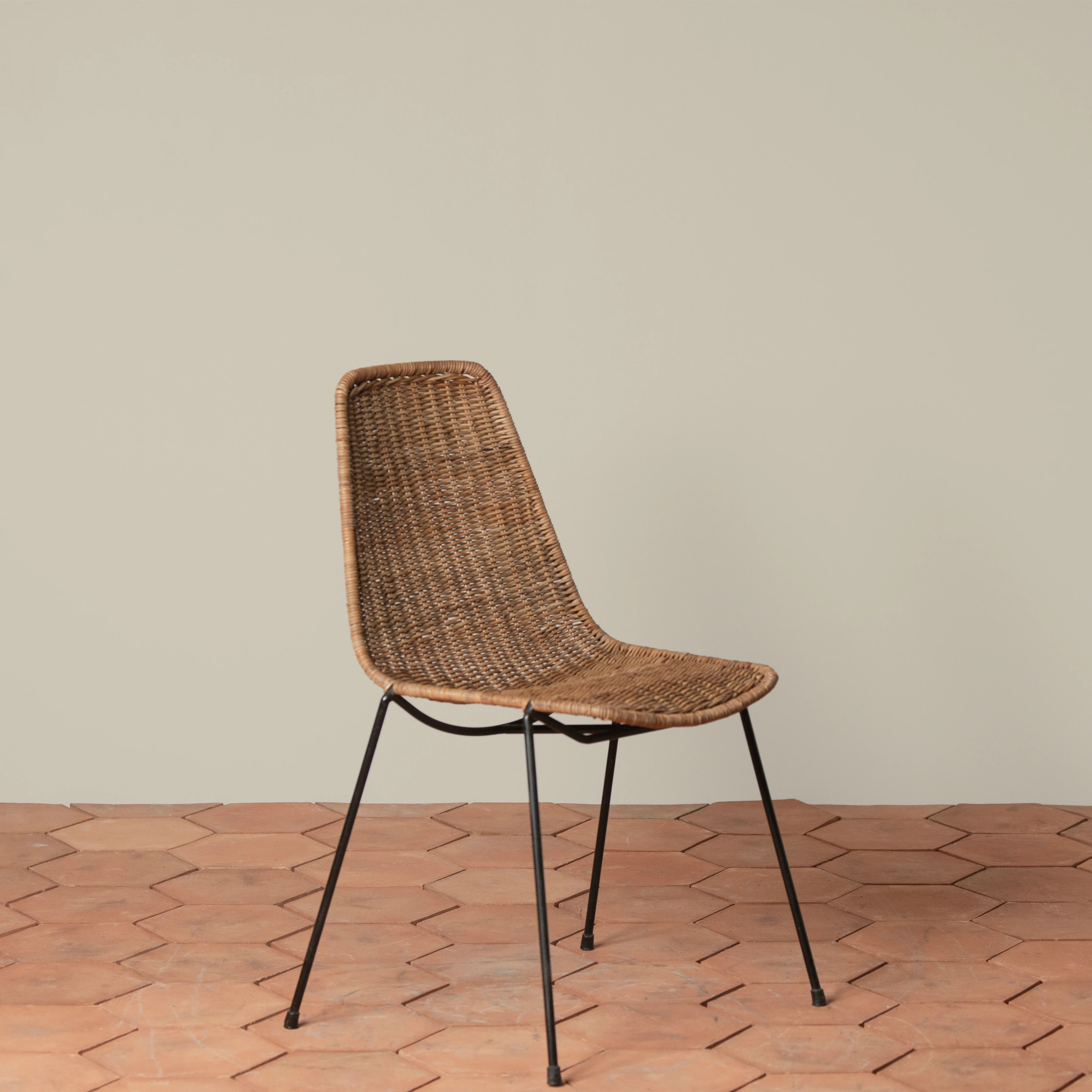 Vintage Mid Century Italian Wicker and Iron 5 Piece Dining Set - Image 6